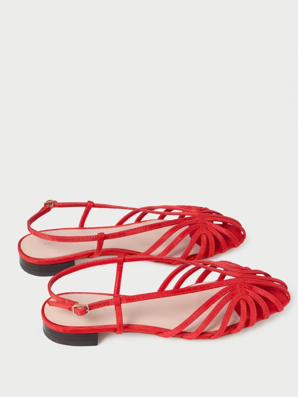Loeffler Randall Red Multi-Strap Slingback Flats - Picture 4 of 7